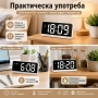 Настолен електронен LED часовник с големи цифри температура UBS за стена деца дигитален големи цифри, снимка 6