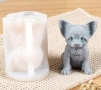 3D пинчер чихуахуа куче кученце силиконов молд форма фондан шоколад гипс смола свещ декор, снимка 1