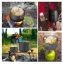 7-части компактен къмпинг комплект съдове с газов котлон за готвене, алуминий, Odoland, снимка 4
