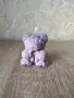 2.5 евро нова уникална свещ мече направена от миниатюрни рози в лилав цвят 💜, снимка 2