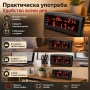 Голям електронен настолен часовник с термометър дата за спалня офис дигитален температура на ток, снимка 8