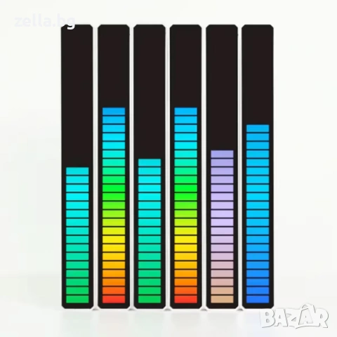 RGB LED лента с аудио активация, 32 LED диода, USB-C | Музикален VU метър за гейминг 10257, снимка 11 - Нумизматика и бонистика - 54661893