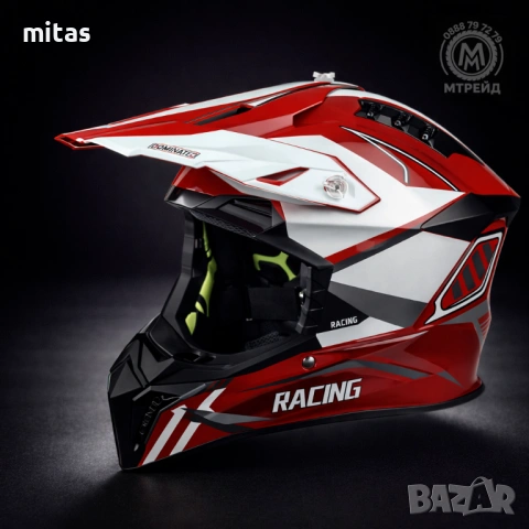 Кросова каска RACING, Full Face, DOT Сертификат, Размер: S; M; L; XL, снимка 10 - Аксесоари за велосипеди - 50060287