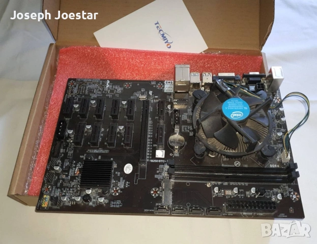 Дънна платка BTC B250B + Intel Celeron G3930 Socket LGA 1151 DDR4 12PCIe