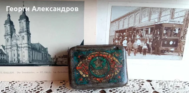 XIX-ти Век Старинна ОТОМАНСКА МЕТАЛНА Джобна ТАБАКЕРА за ТЮТЮН Османска Империя