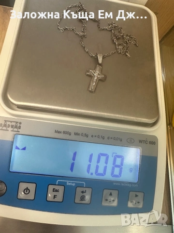 Сребърен синджир с кръст 11.08гр. 925, снимка 3 - Колиета, медальони, синджири - 55057250