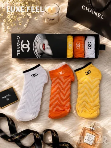 Hermes 🌸Dior 🌸Miu Miu 🌸Chanel🌸Дамски Чорапи -6бр в Кутия , снимка 16 - Дамски чорапи - 55545911
