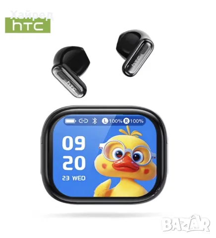 НОВИ HTC NE68 Безжични Bluetooth слушалки с LCD тъч дисплей, AI преводач, Bluetooth 5.3
