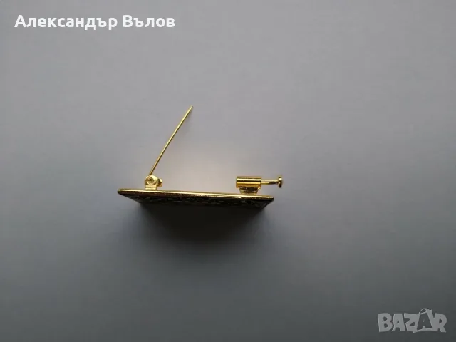 Стара брошка инкрустация Толедо Испания Ваза с цветя, снимка 5 - Колекции - 55394863