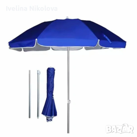 Плажен чадър Muhler с  UV защита, размери 180 x 205 см., снимка 5 - Градински мебели, декорация  - 54492418