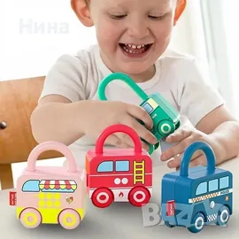 Монтесори сензорна играчка- влакче с катинари и ключове , снимка 8 - Образователни игри - 55619958