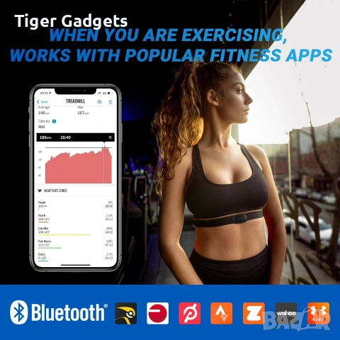 Moofit HR8 Монитор за сърдечен ритъм с гръден колан – Bluetooth 5.0 и ANT+, снимка 2 - Други спортове - 55014488