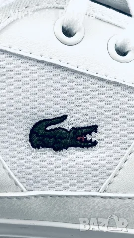 Леки бели маратонки/сникърси LACOSTE оригинал, стелка 24,5см, снимка 4 - Дамски ежедневни обувки - 55517644