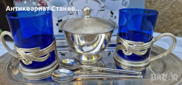 Стар посребрен сервиз за мока / еспресо кафе, снимка 4 - Сервизи - 55165310