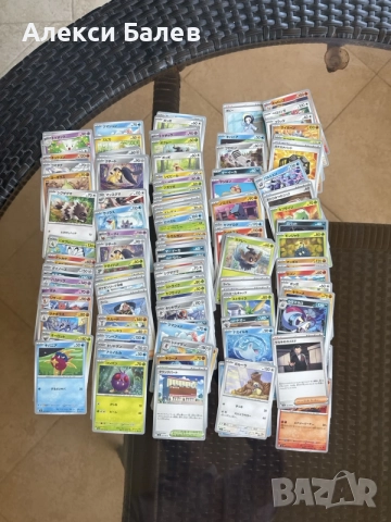 173 оригинални Pokémon карти на английски, японски и френски + подарък Pokémon ex и 3 Reverse Holo