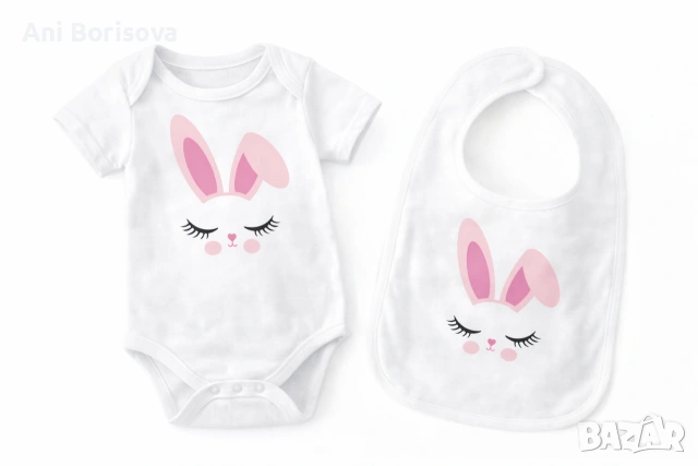 Бебешки бодита и детски тениски със зайче | Персонализирани | MONKEYSTYLE since 1991, снимка 3 - Други - 54129677