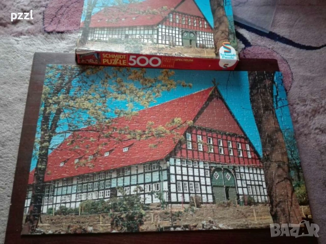 Пъзел "Maison Colombage” Schmidt 1988г. 500 части, снимка 5 - Пъзели - 53966720