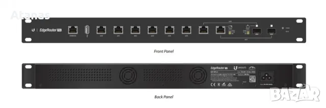 Ubiquiti Networks EdgeRouter ERPRO-8 кабелен рутер Гигабитов етернет Черен