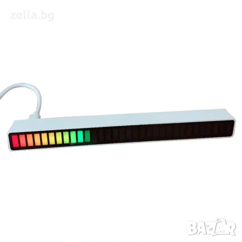 RGB LED лента с аудио активация, 32 LED диода, USB-C | Музикален VU метър за гейминг 10257, снимка 18 - Нумизматика и бонистика - 54661893