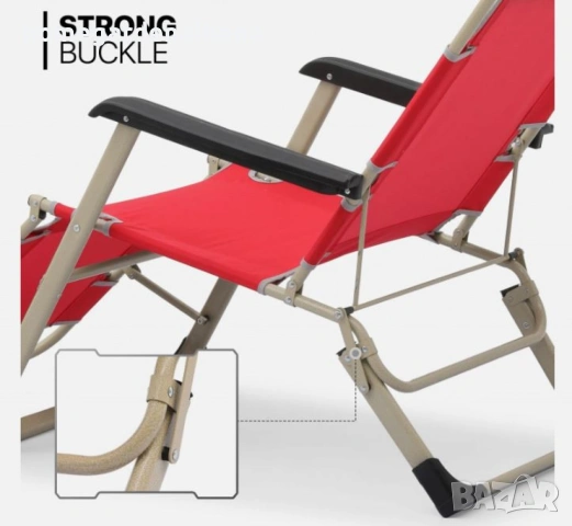 Многофункционален сгъваем шезлонг стол NS6012 – стол, шезлонг и легло 3в1, до 140 кг, снимка 7 - Градински мебели, декорация  - 54109043