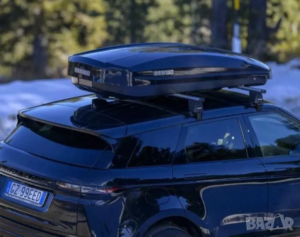 Автобокс MENABO SATELLITE DUO BLACK CRAB 550л черен гланц 198x94x36cm Кутия Багажник за Автомобил, снимка 6 - Аксесоари и консумативи - 54817085