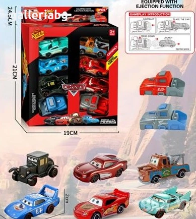 Комплект колички в стил Cars / Колите – 8 части с изстрелваща функция