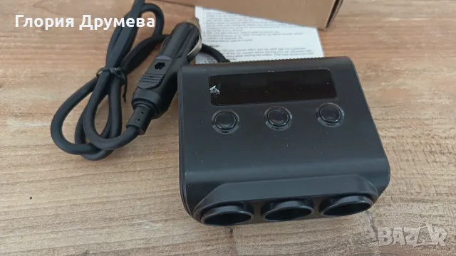 Разклонител за кола RETOO DriveTech, 120W, LED дисплей, 3 превключвателя, снимка 2 - Друга електроника - 55504579