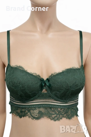 Hunkemöller дамски комплект бельо в тъмнозелено – сутиен 70C и бикини L, снимка 2 - Бельо - 54517694