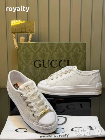 Gucci Нови Бели Дамски Маратонки Гучи с Кутия 