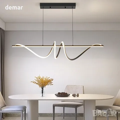 Смарт LED полилей с димер и контрол с дистанционно – L39.3 (100 см), снимка 3 - Полилеи - 55493428