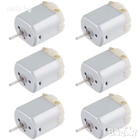 Комплект от 6 броя DC моторчета Mini 130 3V-6V 9100 RPM – за роботи, вентилатори и DIY проекти 10444