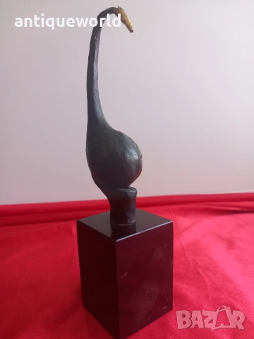Авторска Бронзова Пластика "Птица" Статуетка. Подписана, снимка 2 - Антикварни и старинни предмети - 54222818