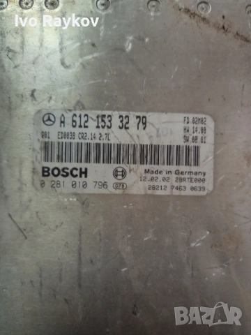Компютър за Mercedes ML W163 270 CDI ECU A6121533279 0281010796, снимка 4 - Части - 54898133