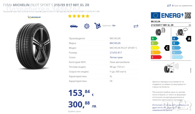 Летни гуми 215/55/17. DOT 05.24, снимка 5 - Гуми и джанти - 55183516