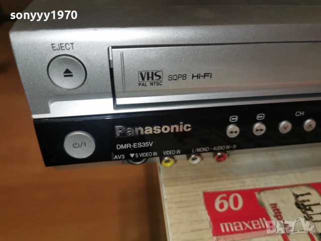 PANASONIC DMR-ES35V DVD RECORDER+VHS ВНОС GERMANY 1904260951LCHERY1, снимка 4 - Плейъри, домашно кино, прожектори - 54242306