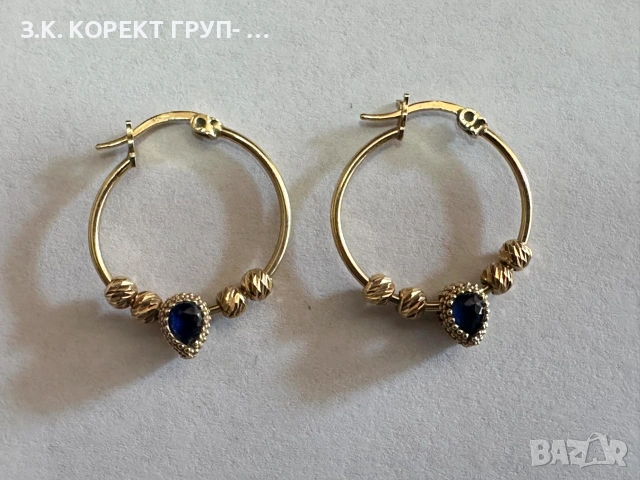 Златни дамски обеци 14K – 2,34гр, снимка 5 - Обеци - 55120795