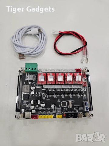 4-осов GRBL контролер 32-bit CNC платка A4988/DRV8825 за лазер и шпиндел, снимка 3 - Друга електроника - 54204859
