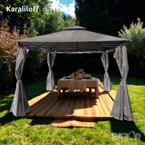 Шатра MUHLER  – Просторна, стабилна и стилна защита за вашето открито пространство, снимка 2 - Градински мебели, декорация  - 53990056