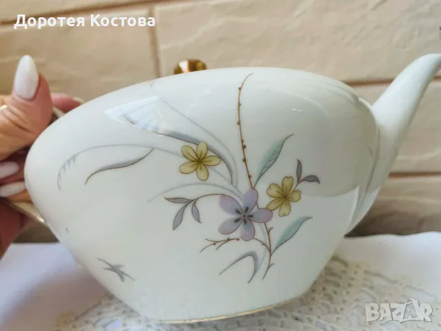 Красив порцеланов чайник от Германия с декор цветя, снимка 7 - Антикварни и старинни предмети - 55388261