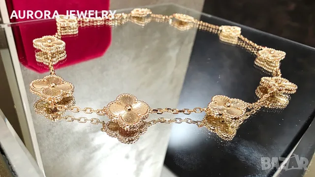 Van Cleef & Arpels VCA 10 Motifs Rose Gold Clear Vintage Alhambra Clover Дамско Колие, снимка 4 - Колиета, медальони, синджири - 55679198
