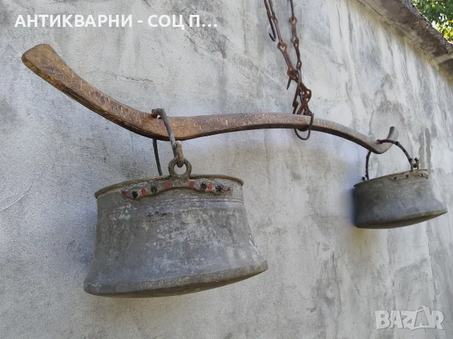 Комплект Стари Ковани Медни Менци + Автентична Кобилица. / 2х10 Литра. / НОМЕР 1670., снимка 3 - Антикварни и старинни предмети - 55325773