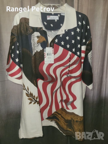 Harley Davidson, American Flag Фанелка с къс ръкав, снимка 5 - Блузи - 55132382