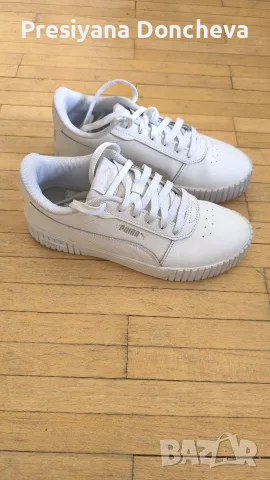 Дамски бели кецове PUMA Carina 2.0, модел 385849-02, размер 38, снимка 2 - Кецове - 55537853
