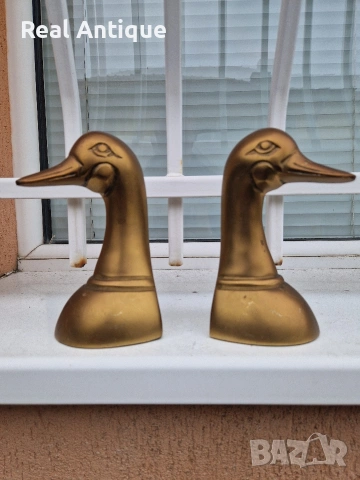 Чифт страхотни антикварни бронзови фигури статуетки стопери за книги , снимка 3 - Антикварни и старинни предмети - 54214385