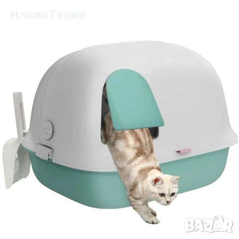 Котешка тоалетна PawHut с капак и лъжичка