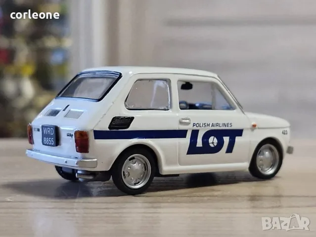 Fiat 126p Polish Airline LOT - мащаб 1:43 на Hachette модела е нов в блистер, снимка 4 - Колекции - 55557285