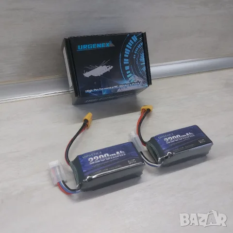 Комплект 2 бр. Нови Li-Po Батерии URGENEX 3S 11.1V 2200mAh 50C (XT60) за RC модели, снимка 3 - Друга електроника - 55656841