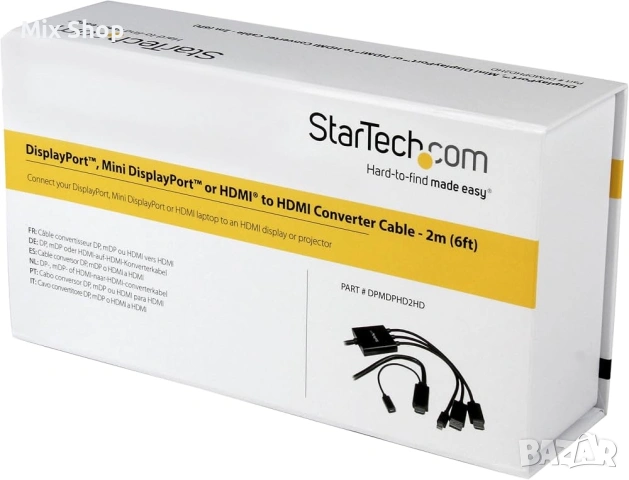 Нов StarTech.com 2 м кабел-преобразувател от HDMI, DisplayPort или Mini DisplayPort към HDMI