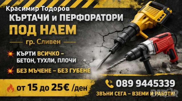 Къртачи За Бетон големи1700W_50j под наем голям мощен