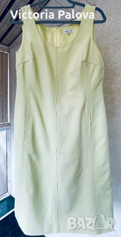 Елегантна маркова  рокля Cerruti 1881 в цвят лайм - стил „тих лукс", снимка 4 - Рокли - 53991231